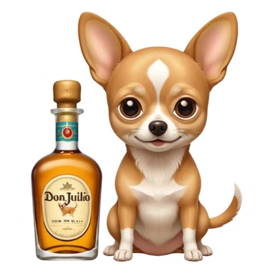 chihuahua with bottle of don julio sticker