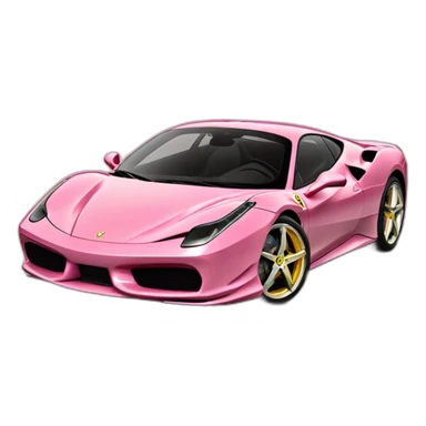 Ferrari de couleur rose avec des ronds jaunes sticker