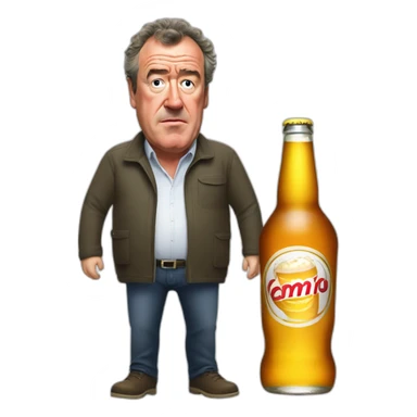 drunk jeremy clarkson with a huge beer belly sticker
