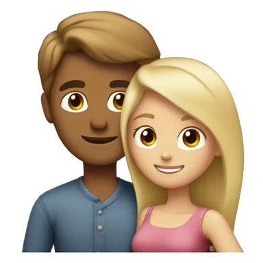 A brown-haired guy hugs a blonde girl sticker