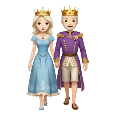 Egy kiralynot aki egy csonyoru ruhaba van es a tengerparton setal a kirallyal sticker