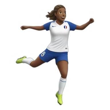 French female soccer player jumping sticker