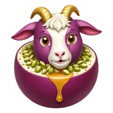 goat ball- a red seedless grade enrobed in goat cheese rolled in crushed pistachios and drizzled with honey sticker