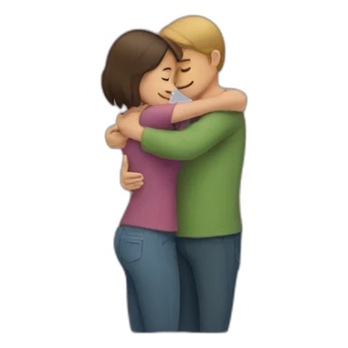 Hug with male female  sticker
