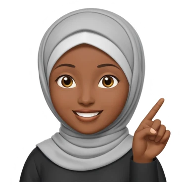 злая черная женщина мусульманка показывает рукой в право  sticker