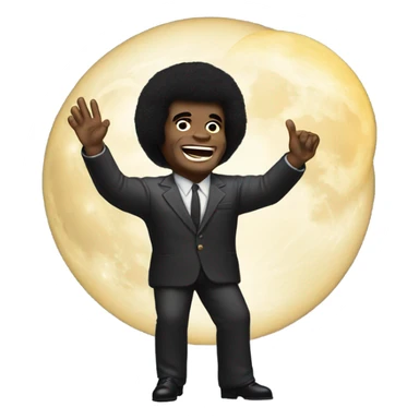 James brown holding a moon above his head sticker