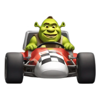 Shrek in a racing car sticker