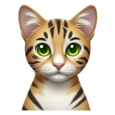 Cat with bright green eyes that looks like a tiger sticker