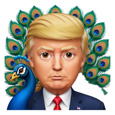 Naked Trump with a Peacock Russia  sticker