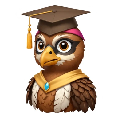 falcon with a grad cap - semi realistic sticker