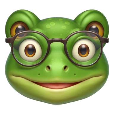 frog with glasses  sticker