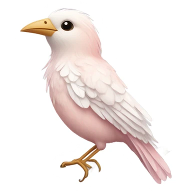 White rose colored bird sticker