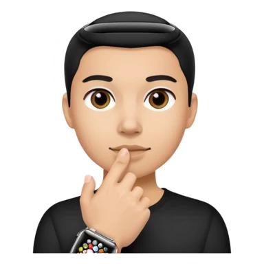 persona con apple watch sticker