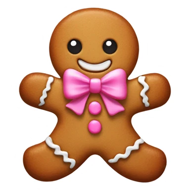 Gingerbread man with pink bow  sticker