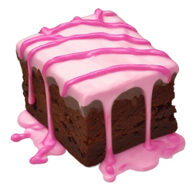 Chocolate brownie with pink drizzle icing sticker