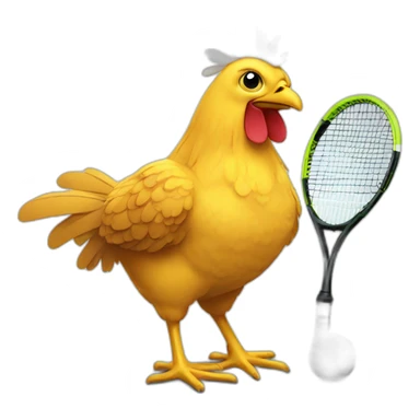 Tennis chicken sticker