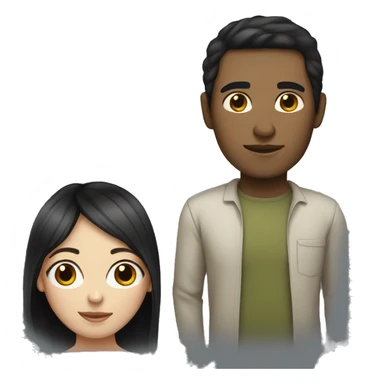 Dark hair olive skin woman and dark hair pale skin man sticker