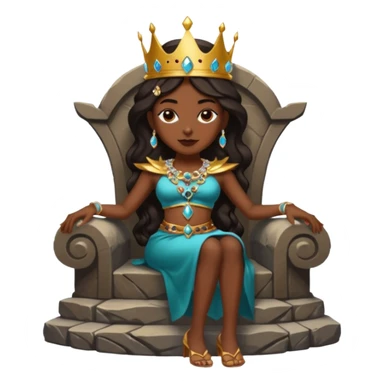 Dark queen seated on stone throne, relaxed dominance, heavy shadows, coldDark queen seated on stone throne, relaxed dominance, heavy shadows, cold sticker