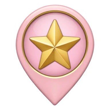 light pink location pin with a star in the center sticker