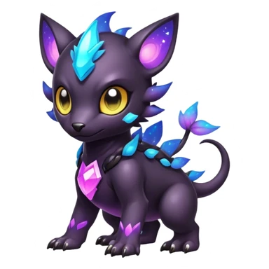 Cute cool colorful dark nebula fantasy-Fakemon-Digimon-animal-hybrid full body sticker