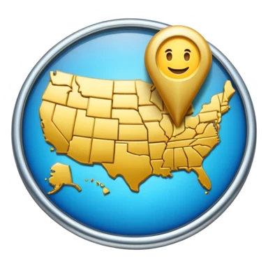 map pin with VIP letters, exclusive look, premium location, apple style emoji sticker