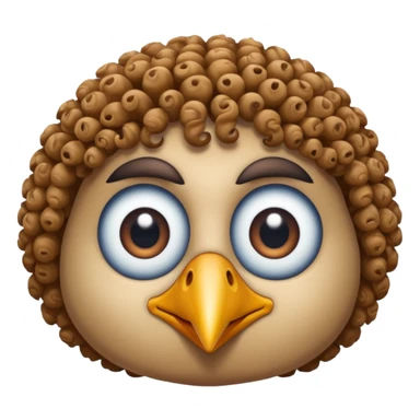 bird with curly hair two eye sticker