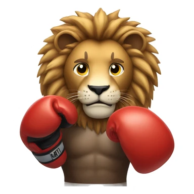 Lion boxing gloves sticker