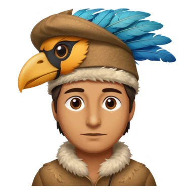 man with a bird hat sticker