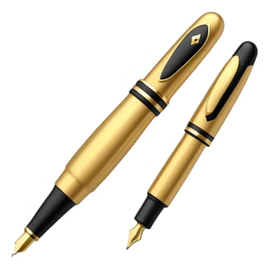 3D academic premium golden black Fountain Pe sticker