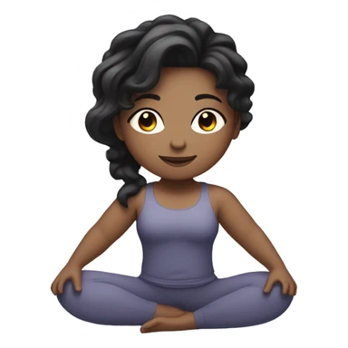 Girl with white skin and black-wavy hair, doing yoga or Pilates sticker