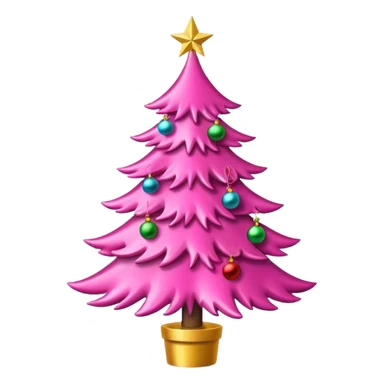 Pink Christmas tree sticker