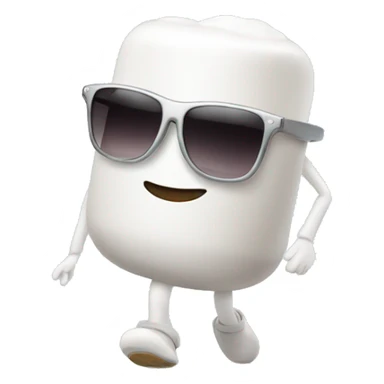 Walking, talking marshmallow with sunglasses sticker