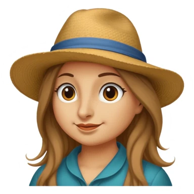 long haired female bird with hat sticker