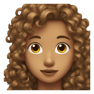 teen with curly long brown hairr and brown eyes sticker
