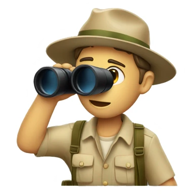 Safari man with binoculars sticker