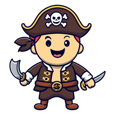 pirate laughing sticker