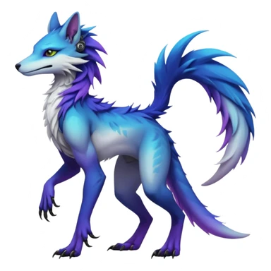 badass elegant wild beautiful natural badass futuristic epic exotic anthro modern furry cyborg-sergal-vernid-creature, full body, gradient pretty hair, with a long tufted tail, aesthetic, art by LiLaiRa, art by art by Falvie sticker