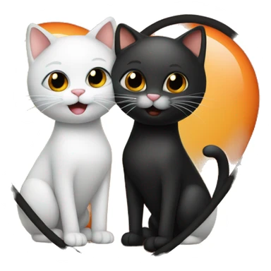 two in love cats. one orange one black sticker