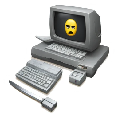 katana and old computer sticker