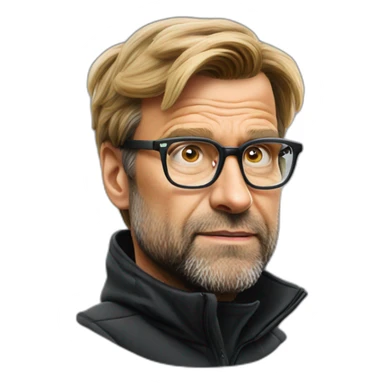 Klopp is nervous in a black hudie sticker