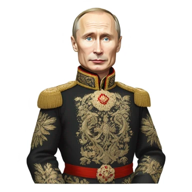 vladimir putin in Romanov dress, full total body sticker
