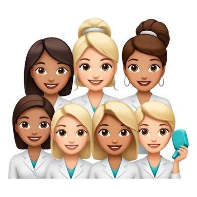 beauty salon team members standing together sticker