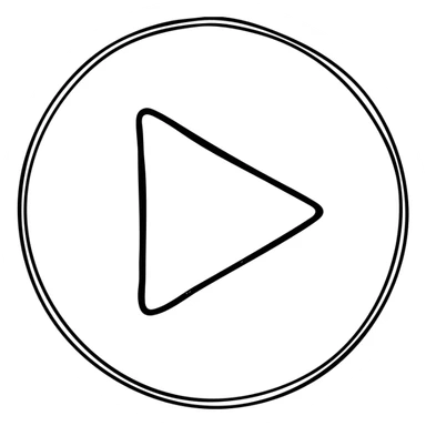 hand drawn outlined play button icon sticker