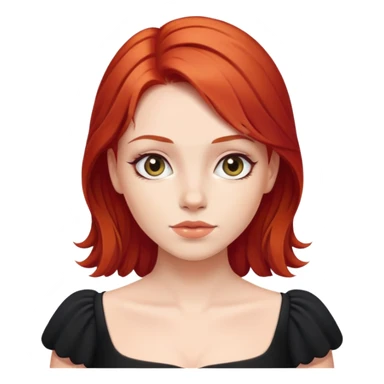 girl with red hair in black dress  sticker