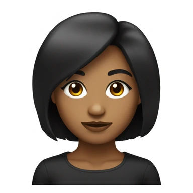 avatar de una chica de ojos negros oscuros y pelo negro corto bob sticker