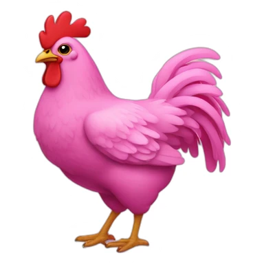 Pink chicken sticker
