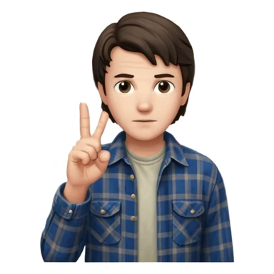 Derek from stranger things pointing the middle finger in the barn sticker