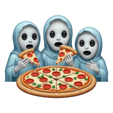 the ghosts are eating pizza sticker