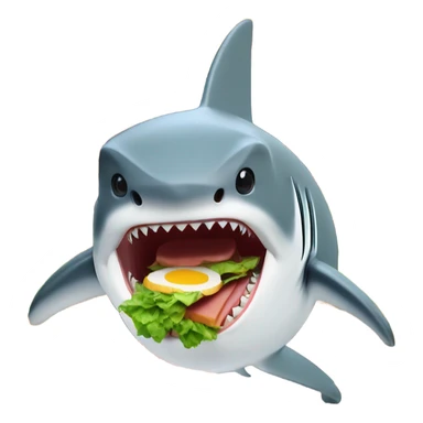 Shark eating a sandwich sticker