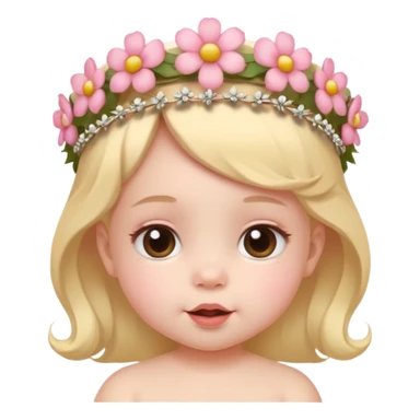 baby unique looking with flower tiara sticker